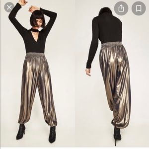 Zara metallic genie pants